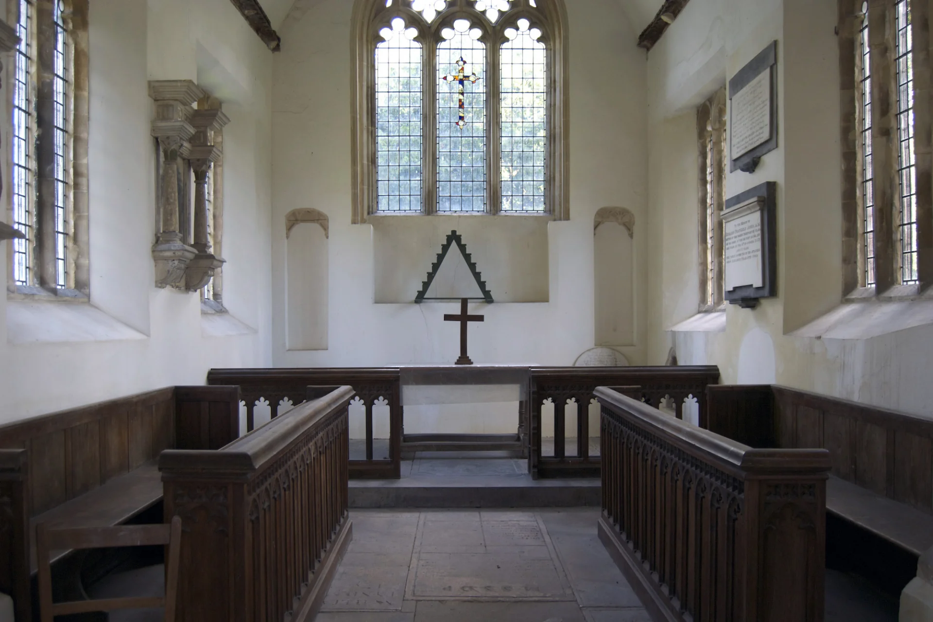 White washed church interior