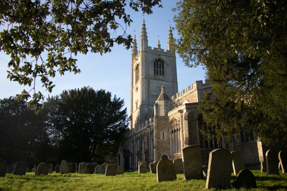 Late Medieval Church Exterior with magnificent tower