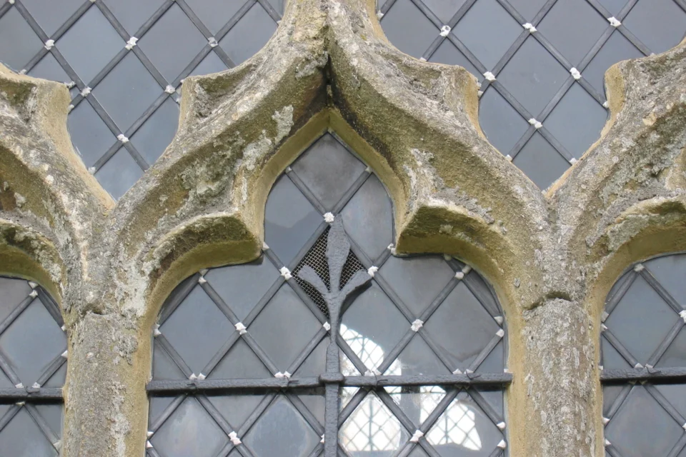 Decorative stone windows with clear glass
