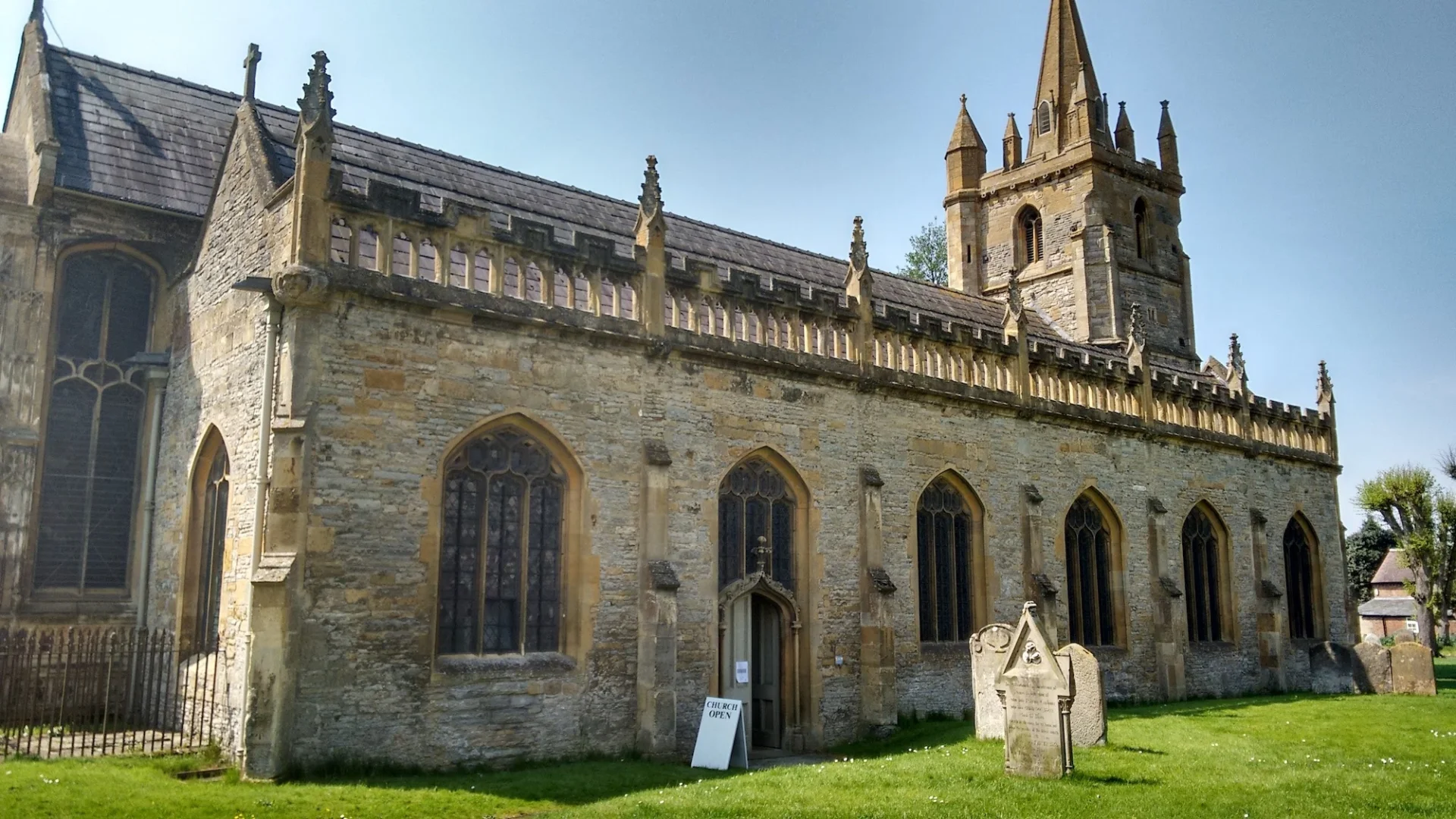 Norman foundation but largely rebuilt in the 18th century - exterior view is imposing. Displays a great six-light window with elaborate tracery.