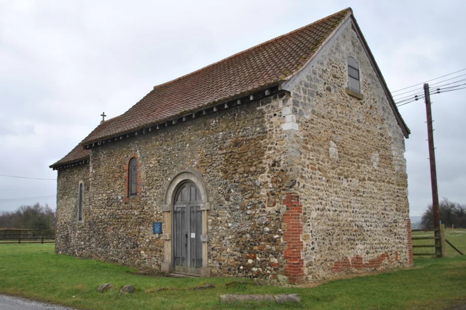 External view of the flinted wall church