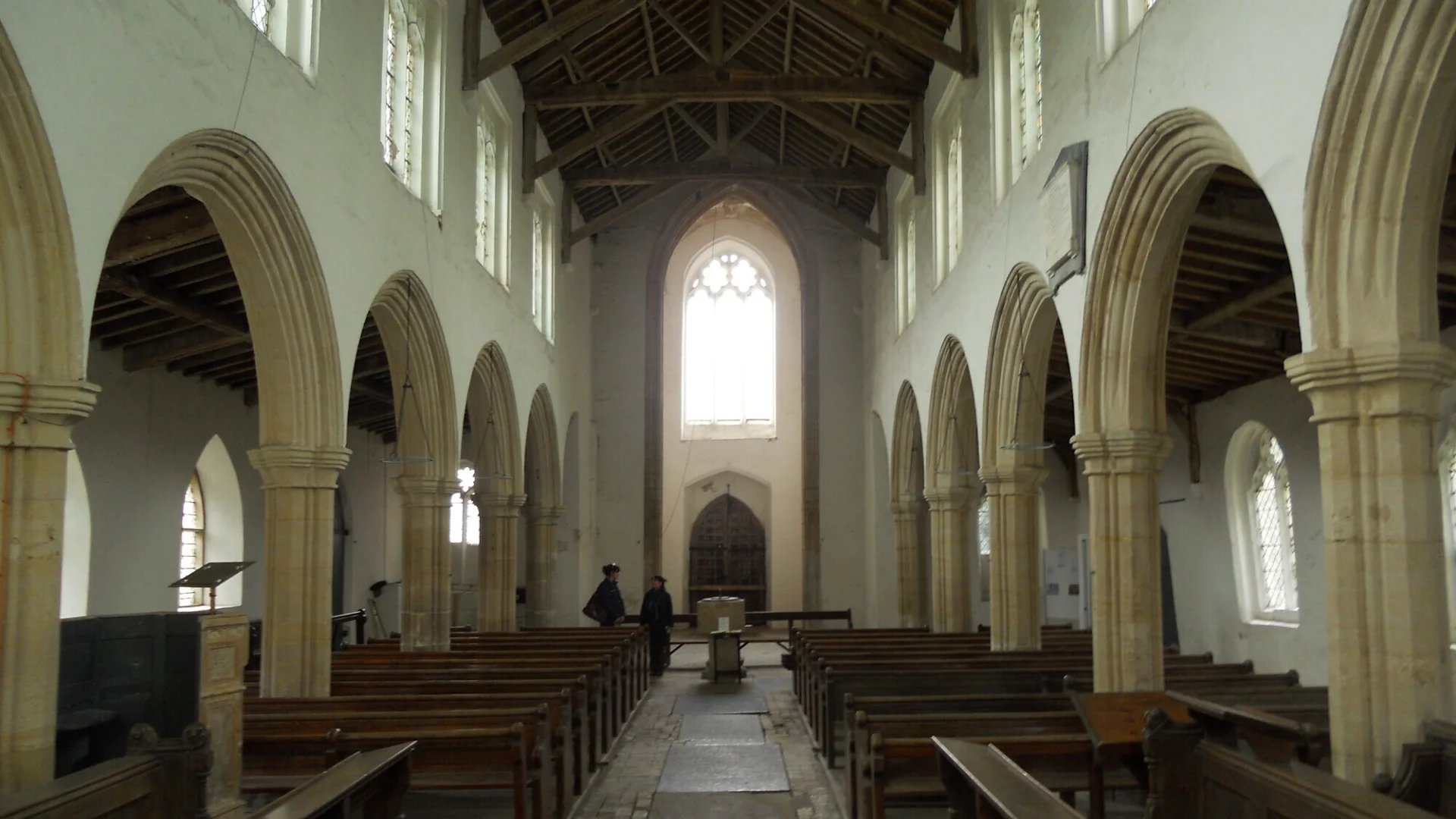 View of the interior with its multiple arches